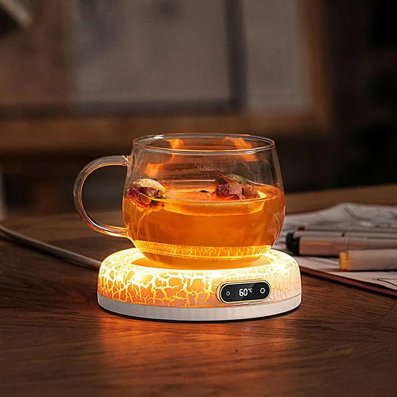 4 Gear Digital Display Heater Coaster/ Coffee Cup, Colorful Ambient Light