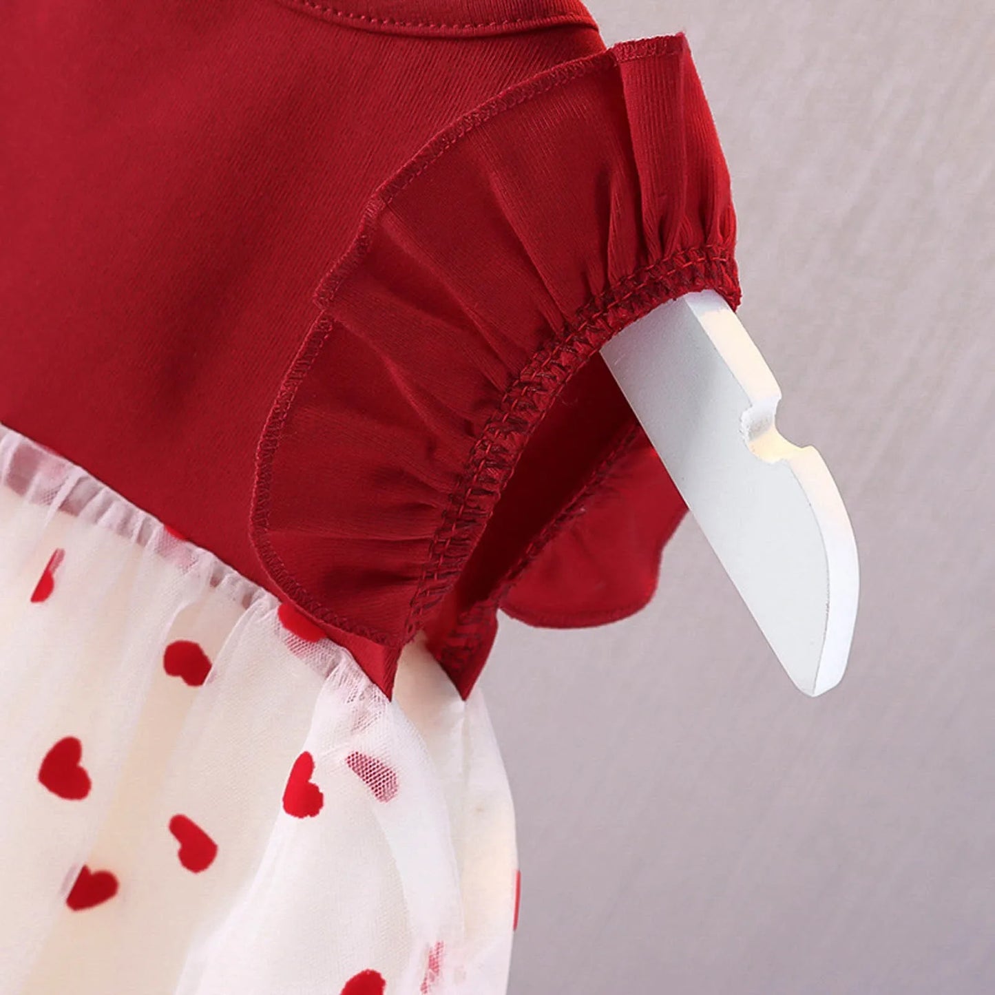 Children'S Bowknot Flying Sleeve Dress (Valentine Girl)