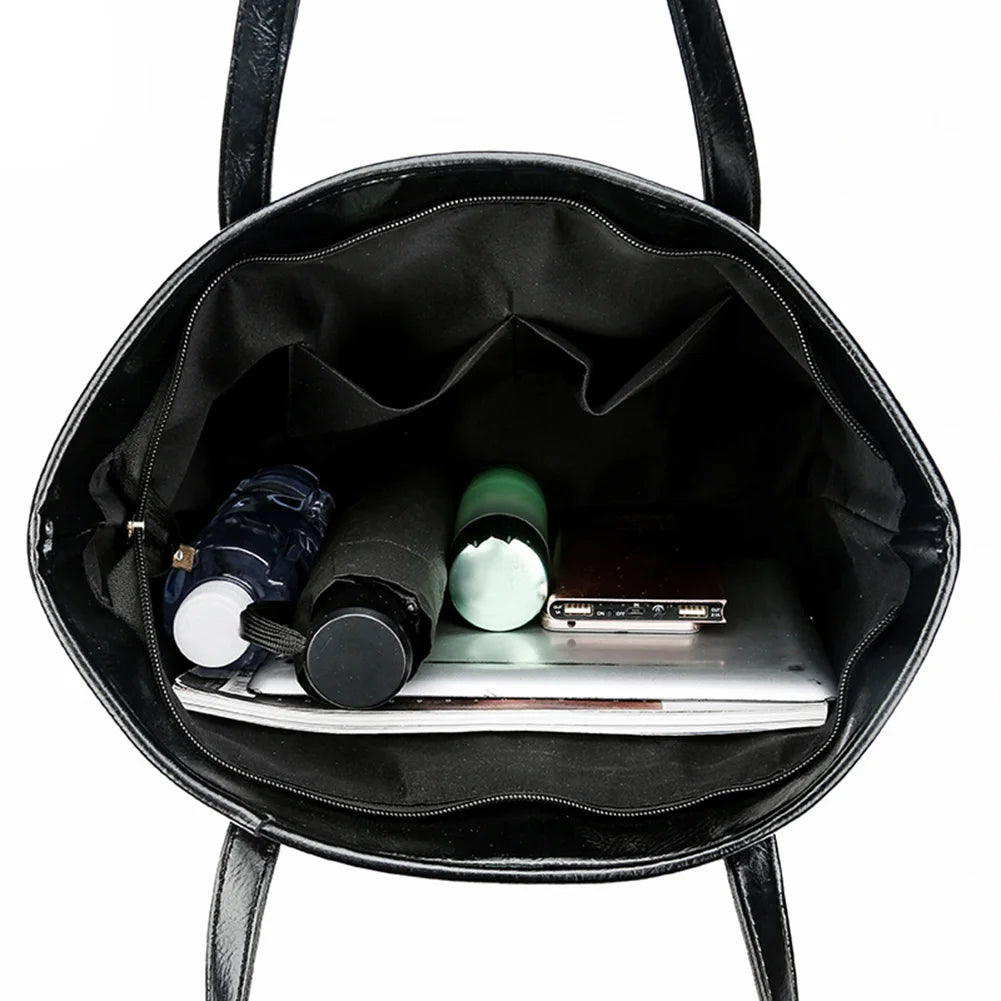 Simple Crocodile Leather Women Shoulder Travel Handbag