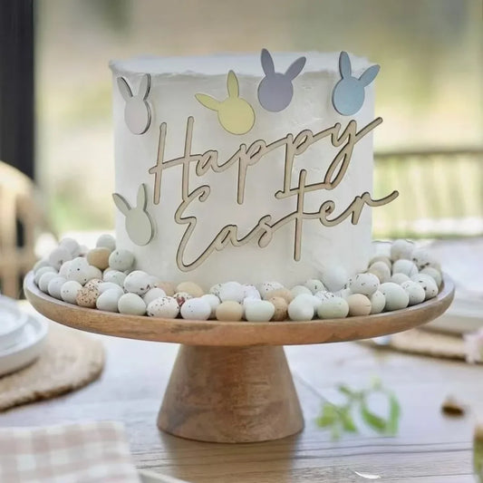 INS Easter Rabbit Flower Cake Topper  ( Party DIY Cake Baking Decoration