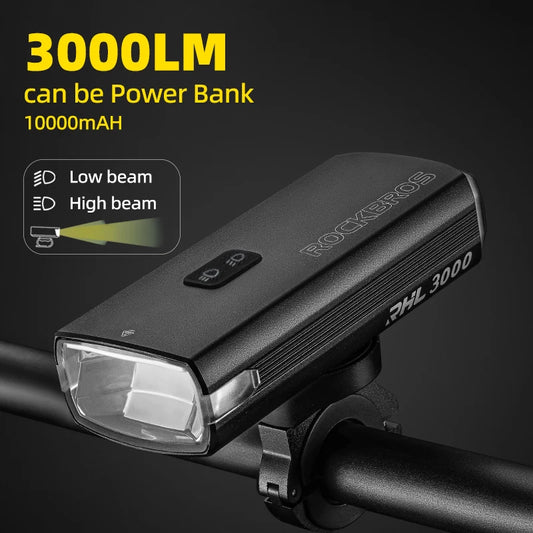 Cycling Headlights Type-C Rechargeable 3000LM 10000mAH