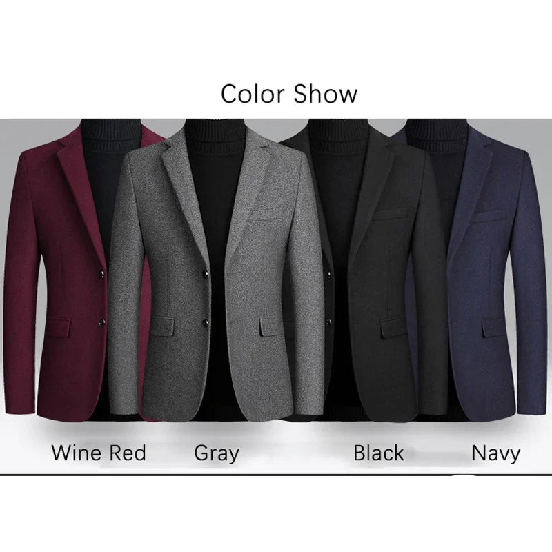 Business Casual Wool Blazer Men 2024 Autumn and Winter